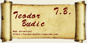 Teodor Budić vizit kartica